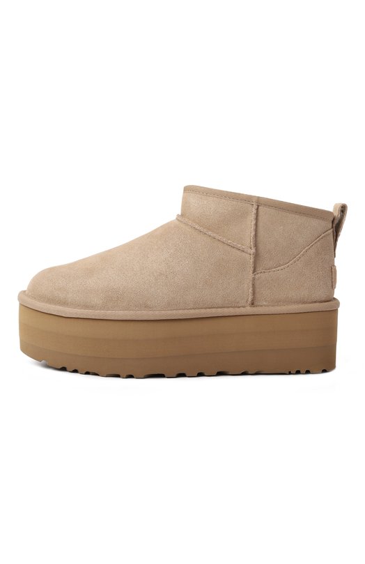 Замшевые полусапоги Classic Ultra Mini Platform UGG 1135092 Бежевый  1135092 Фото 4