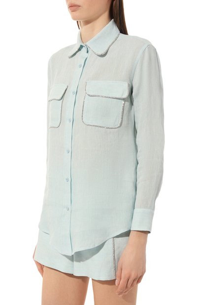 Хлопковая рубашка FORTE DEI MARMI COUTURE светло-голубого цвета по цене 54900 руб., арт. 23SF6106, фото 3 Хлопковая рубашка FORTE DEI MARMI COUTURE, арт. 23SF6106, фото 3