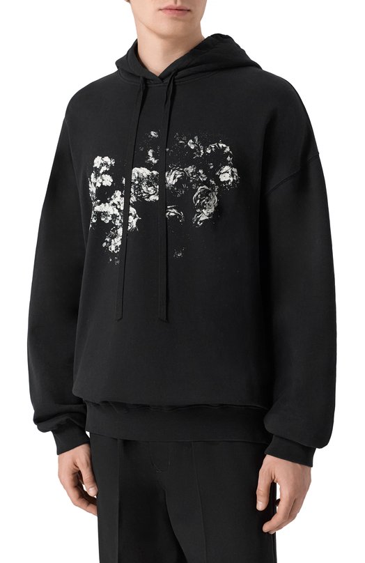 Хлопковое худи Ann Demeulemeester B0013817/FA185 Чёрный  B0013817/FA185 Фото 3