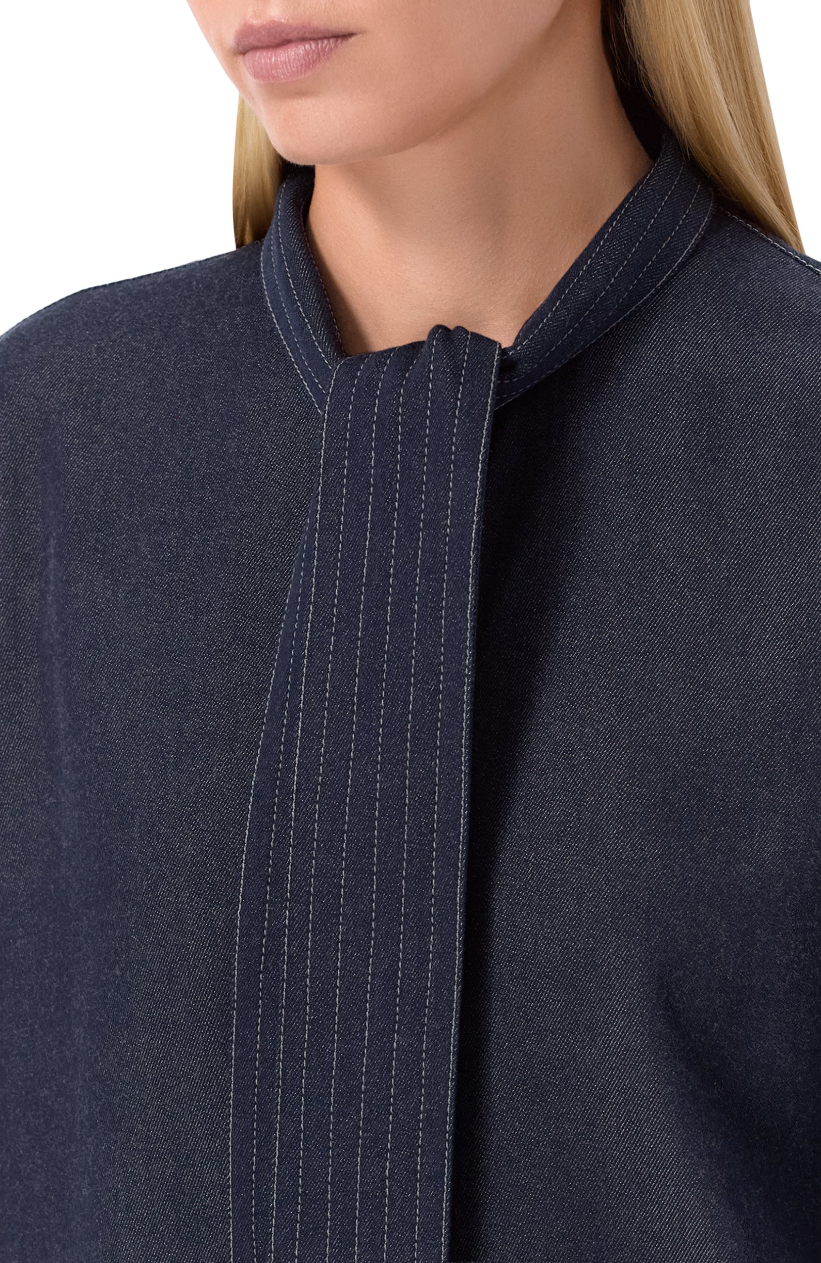 Джинсовая рубашка GIORGIO ARMANI темно-синего цвета по цене 199500 руб., арт. GW004027/TE23092, фото 5 Джинсовая рубашка GIORGIO ARMANI, арт. GW004027/TE23092, фото 5