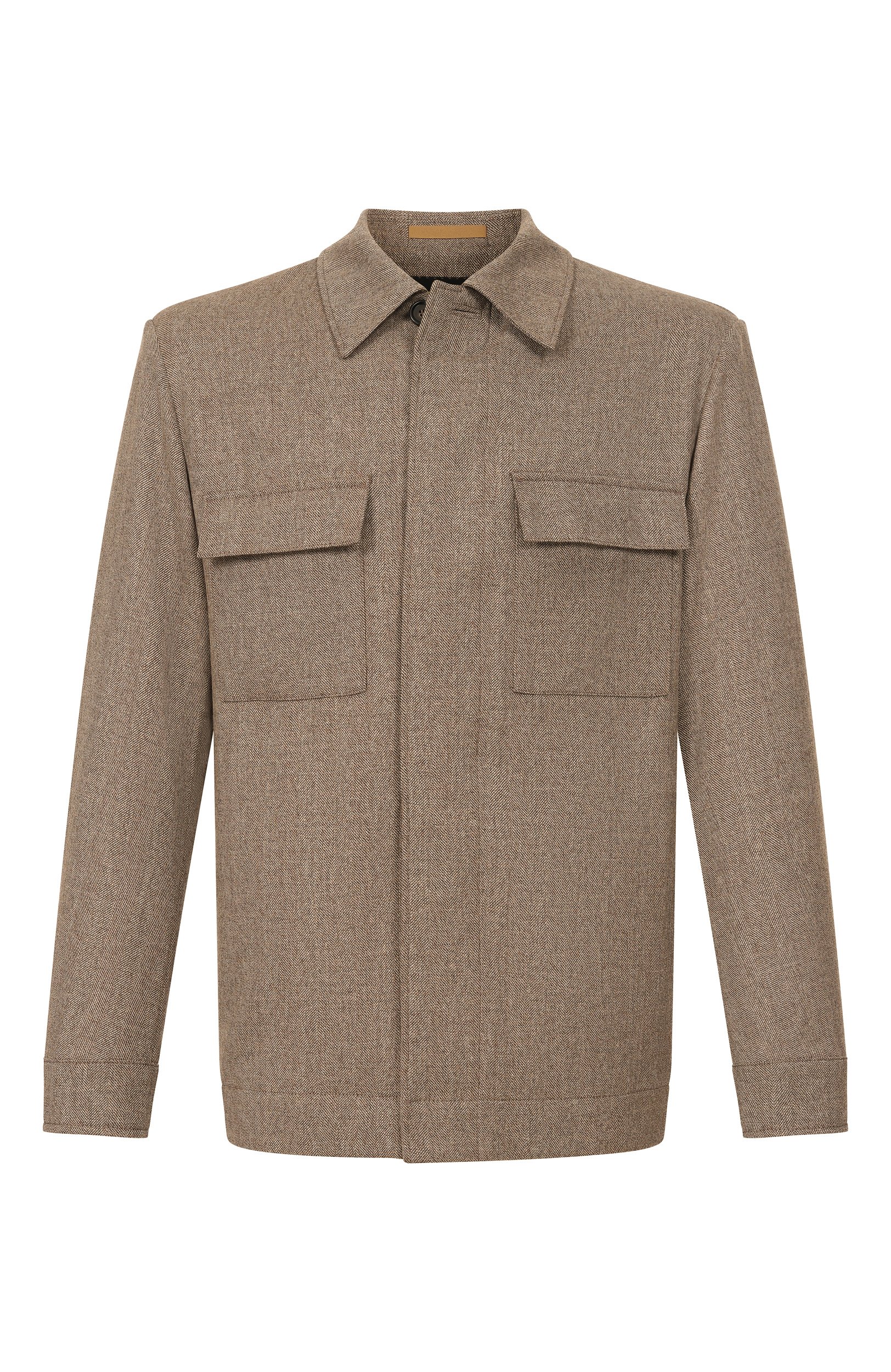 Шерстяная куртка-рубашка BOSS CAMEL темно-бежевого цвета по цене 118500 руб., арт. 50570690, фото 1 Шерстяная куртка-рубашка BOSS CAMEL, арт. 50570690, фото 1
