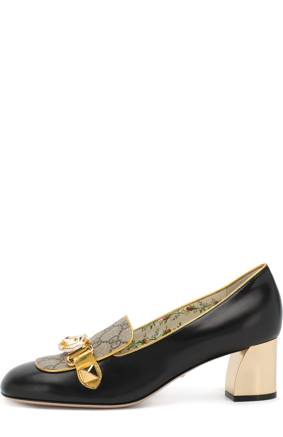 Кожаные туфли с пряжкой на устойчивом каблуке GUCCI, арт. 498882/0HE70, фото 3