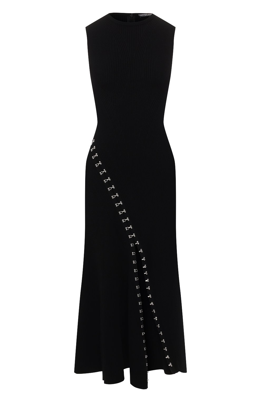 Платье из вискозы ALEXANDER MCQUEEN черного цвета по цене 299500 руб., арт. 571642/Q1WVJ, фото 1 Платье из вискозы ALEXANDER MCQUEEN, арт. 571642/Q1WVJ, фото 1