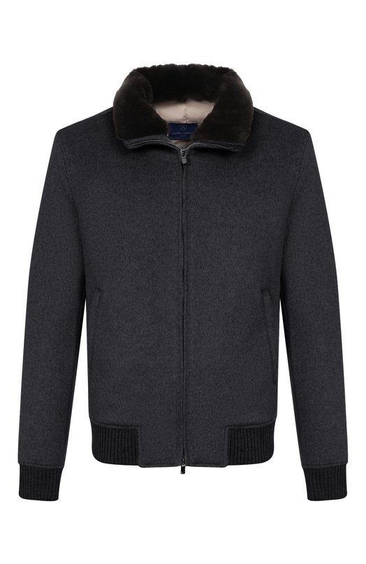 Бомбер с воротником из бобра Andrea Campagna M0D.TIBERI0/ZEUS_SET Серый M0D.TIBERI0/ZEUS_SET