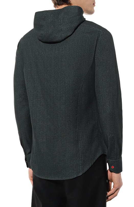 Хлопковая рубашка Kiton UMCMARH0908606 Зелёный  UMCMARH0908606 Фото 4