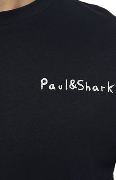 Мужская хлопковая футболка PAUL&SHARK темно-синего цвета, арт. 24411060 | Фото 5 (Рукава: Короткие; Длина (для топов): Стандартные; Принт: С принтом; Материал сплава: Проставлено; Материал внешний: Хлопок; Драгоценные камни: Проставлено; Стили: Кэжуэл)