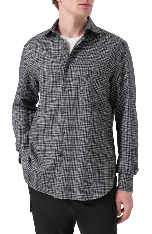 Рубашка из хлопка и кашемира Stefano Ricci MC007960/R3064 Серый  MC007960/R3064 Фото 3