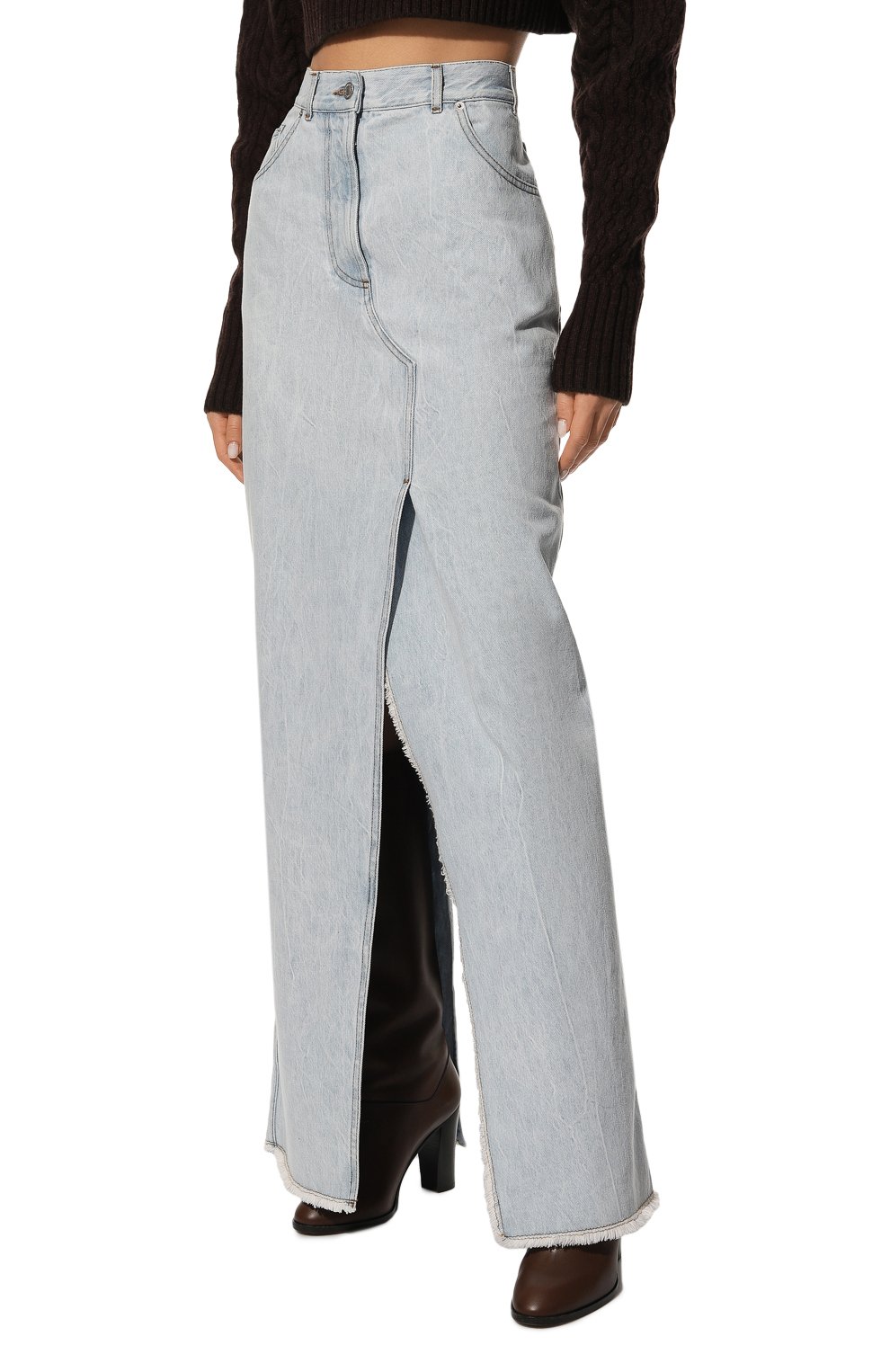Джинсовая юбка DRIES VAN NOTEN голубого цвета по цене 69950 руб., арт. 222-010854-5438, фото 3 Джинсовая юбка DRIES VAN NOTEN, арт. 222-010854-5438, фото 3