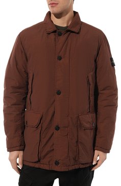 Мужская утепленная куртка STONE ISLAND коричневого цвета, арт. 751543732 | Фото 6 (Кросс-КТ: Куртка; Рукава: Длинные; Длина (верхняя одежда): До середины бедра; Материал внешний: Синтетический материал; Мужское Кросс-КТ: утепленные куртки; Мате�риал сплава: Проставлено; Материал подклада: Синтетический материал; Драгоценные камни: Проставлено; Стили: Кэжуэл)