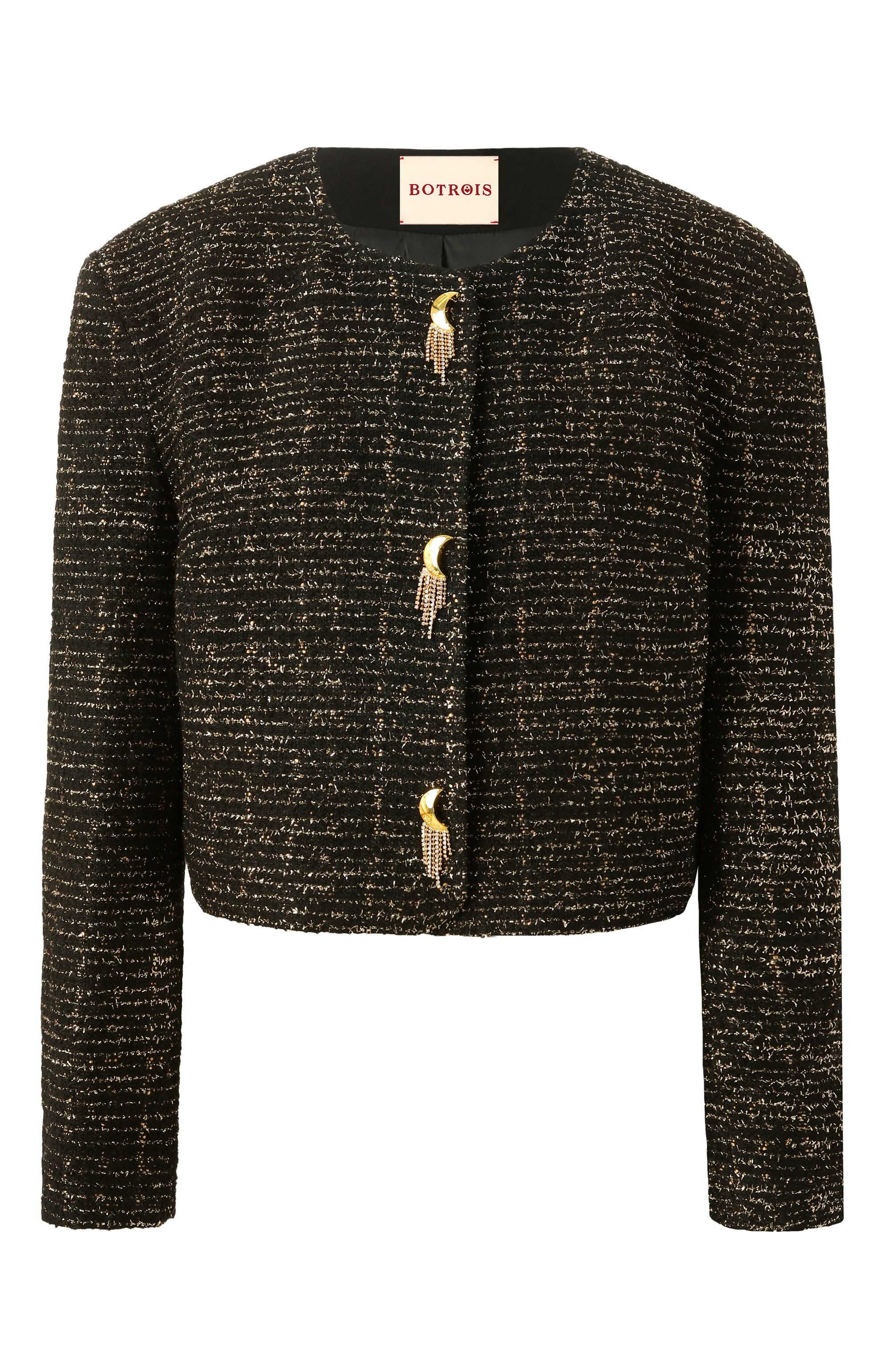 Твидовый жакет BOTROIS черного цвета по цене 17450 руб., арт. SKU5114154395, фото 1 Твидовый жакет BOTROIS, арт. SKU5114154395, фото 1