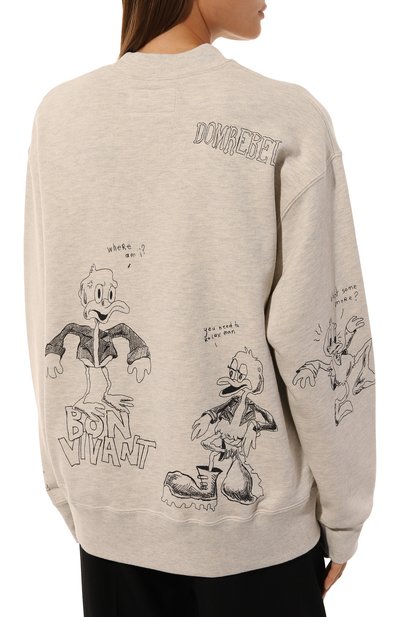 Хлопковый свитшот DOMREBEL светло-серого цвета по цене 37150 руб., арт. QUACK/SWEATSHIRT, фото 4 Хлопковый свитшот DOMREBEL, арт. QUACK/SWEATSHIRT, фото 4