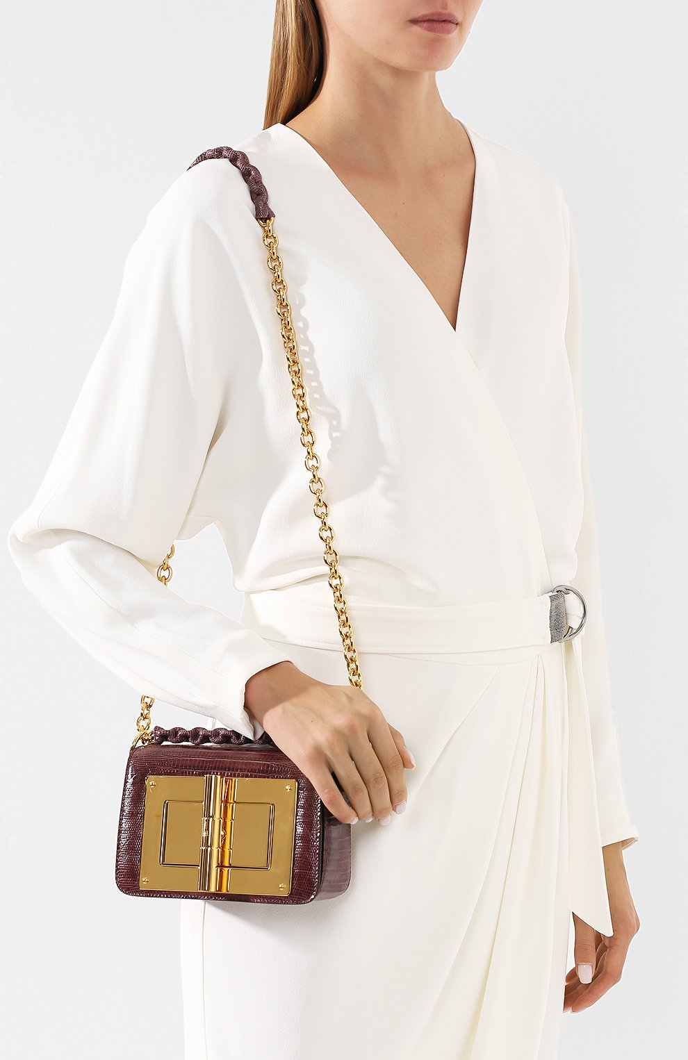 Сумка natalia small из кожи ящерицы TOM FORD, арт. L0825T-ETE001/SMER, фото 5