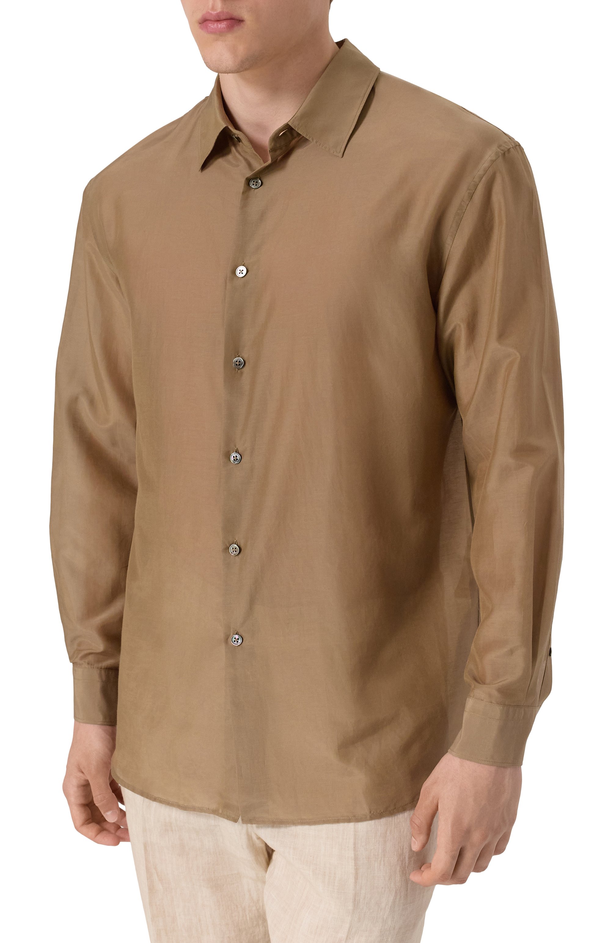 Рубашка из хлопка и шелка 12 STOREEZ, арт. 132301, фото 3