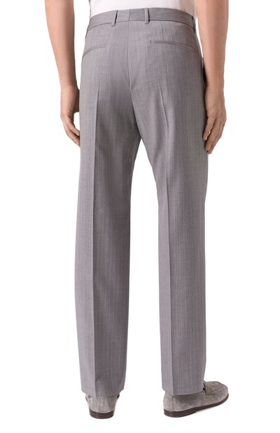 Шерстяные брюки BOSS серого цвета по цене 37300 руб., арт. 50534969, фото 4 Шерстяные брюки BOSS, арт. 50534969, фото 4