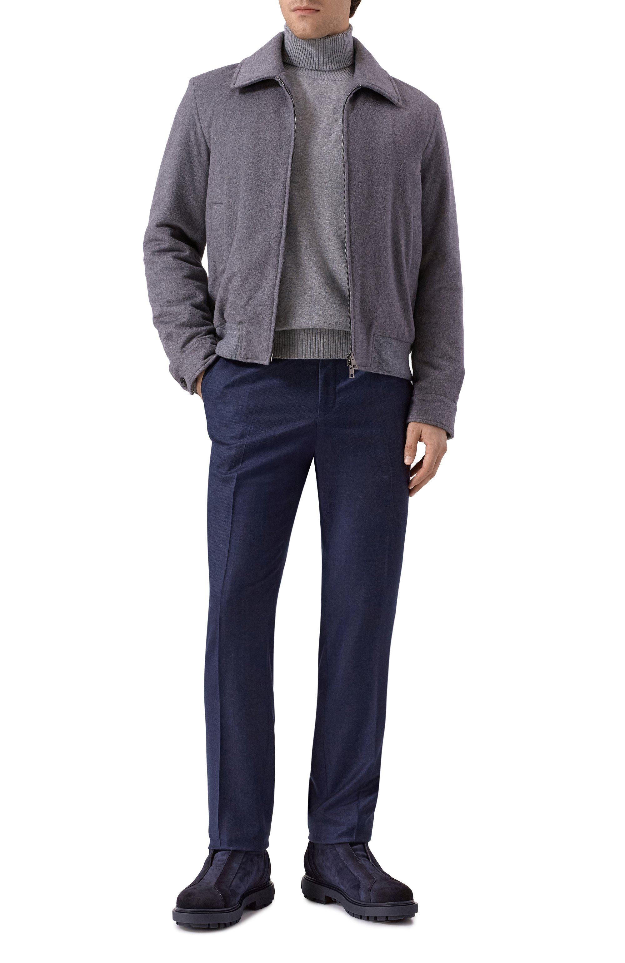 Замшевые ботинки stmoriz SANTONI темно-синего цвета по цене 110000 руб., арт. MGSG189720CNAGEX, фото 2 Замшевые ботинки stmoriz SANTONI, арт. MGSG189720CNAGEX, фото 2