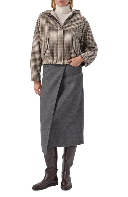 Шерстяной бомбер Brunello Cucinelli MG5237690P Бежевый  MG5237690P Фото 2