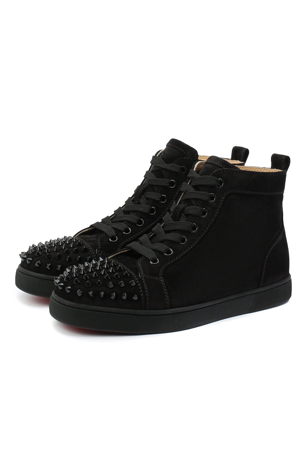 Замшевые кеды lou spikes CHRISTIAN LOUBOUTIN, арт. lou spikes woman flat veau velours, фото 1
