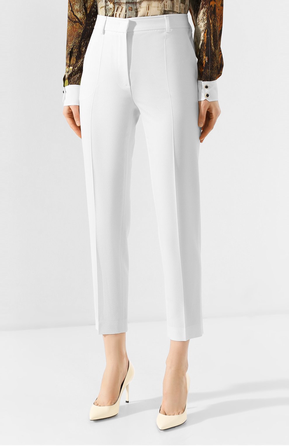 Брюки со стрелками EMILIO PUCCI белого цвета по цене 74400 руб., арт. 0ERT50/0E602, фото 3 Брюки со стрелками EMILIO PUCCI, арт. 0ERT50/0E602, фото 3