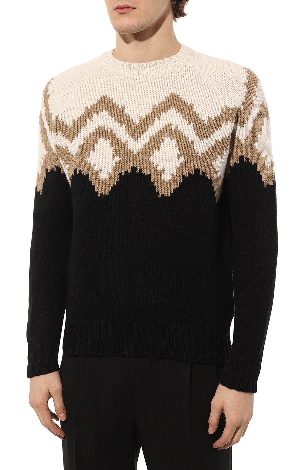 Кашемировый свитер PRADA черно-белого цвета по цене 380000 руб., арт. UMB337-10O7-F0040-212, фото 3 Кашемировый свитер PRADA, арт. UMB337-10O7-F0040-212, фото 3