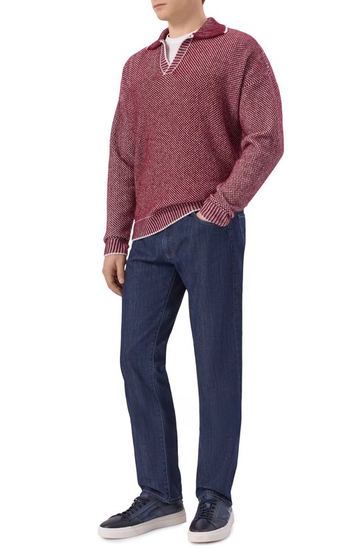 Шерстяной свитер Kiton UMM065502 Бордовый  UMM065502 Фото 2