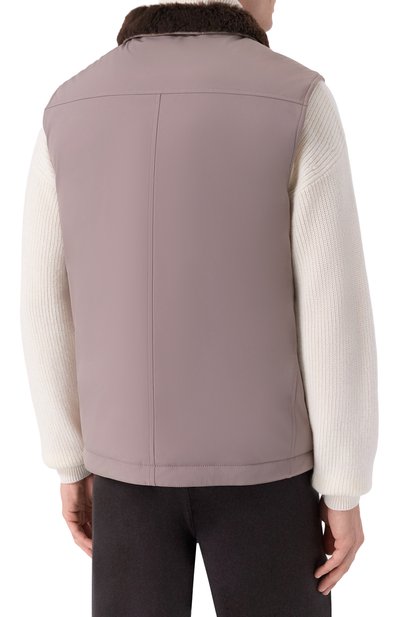 Пуховый жилет с отделкой из овчины BRUNELLO CUCINELLI бежевого цвета по цене 519500 руб., арт. MV4061646, фото 4 Пуховый жилет с отделкой из овчины BRUNELLO CUCINELLI, арт. MV4061646, фото 4