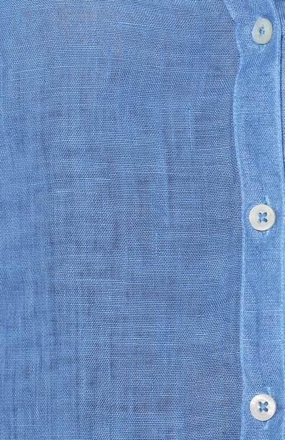 Льняная рубашка 120% LINO синего цвета по цене 14950 руб., арт. R0W1757/0115/S00, фото 5 Льняная рубашка 120% LINO, арт. R0W1757/0115/S00, фото 5