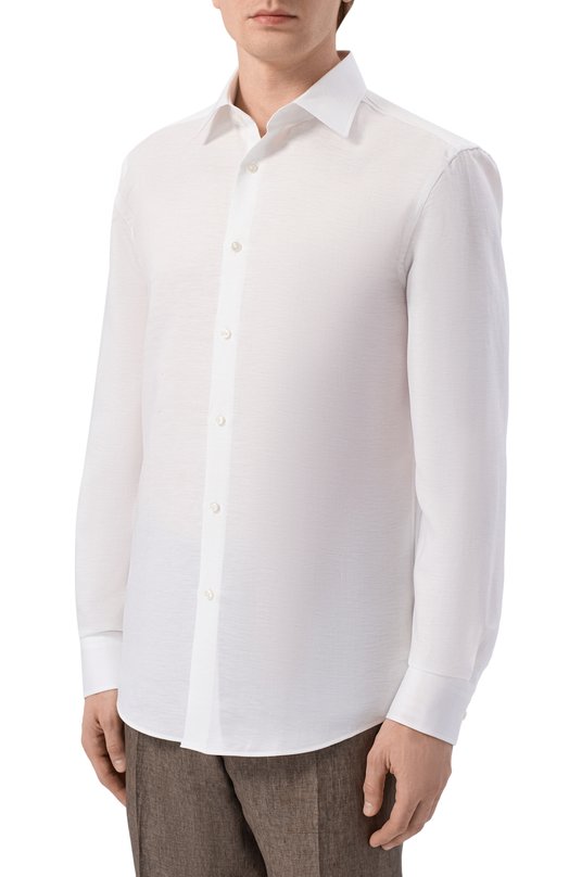 Сорочка изо льна и лиоцелла BOSS 50562110 Белый  50562110 Фото 3