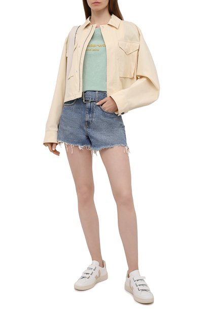 Хлопковая футболка ALEXANDER WANG светло-зеленого цвета по цене 25700 руб., арт. UCC1211030, фото 2 Хлопковая футболка ALEXANDER WANG, арт. UCC1211030, фото 2