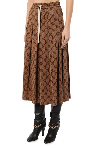 Юбка GUCCI коричневого цвета по цене 158400 руб., арт. 526514 X7C31, фото 3 Юбка GUCCI, арт. 526514 X7C31, фото 3