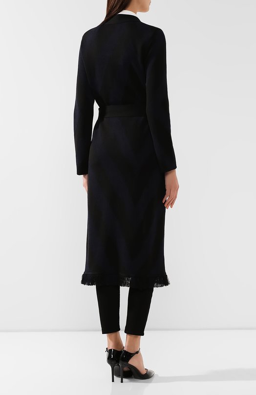 Кардиган с поясом Oscar de la Renta Синий, фото 4