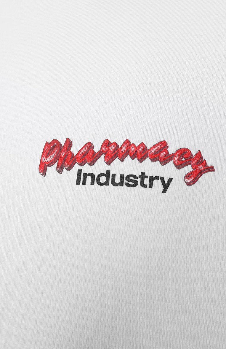 Мужская хлопковая футболка PHARMACY INDUSTRY белого цвета, арт. PHABM00196 | Фото 6 (Рукава: Короткие; Материал внешний: Хлопок; Длина (для топов): Стандартные; Стили: Гранж; Принт: С принтом; Мужское Кросс-КТ: Футболка-одежда; Кросс-КТ: Джерси)