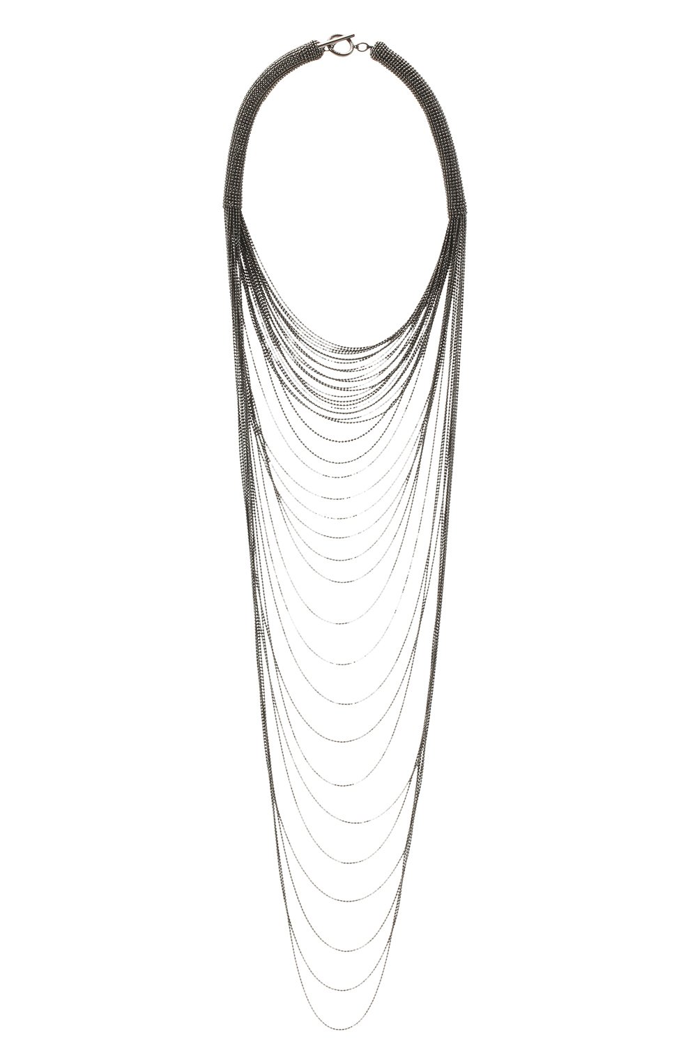 Колье BRUNELLO CUCINELLI темно-серого цвета по цене 139000 руб., арт. MC0W9G201, фото 1 Колье BRUNELLO CUCINELLI, арт. MC0W9G201, фото 1