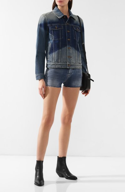Джинсовая куртка SAINT LAURENT синего цвета по цене 180500 руб., арт. 546237/Y883A, фото 2 Джинсовая куртка SAINT LAURENT, арт. 546237/Y883A, фото 2