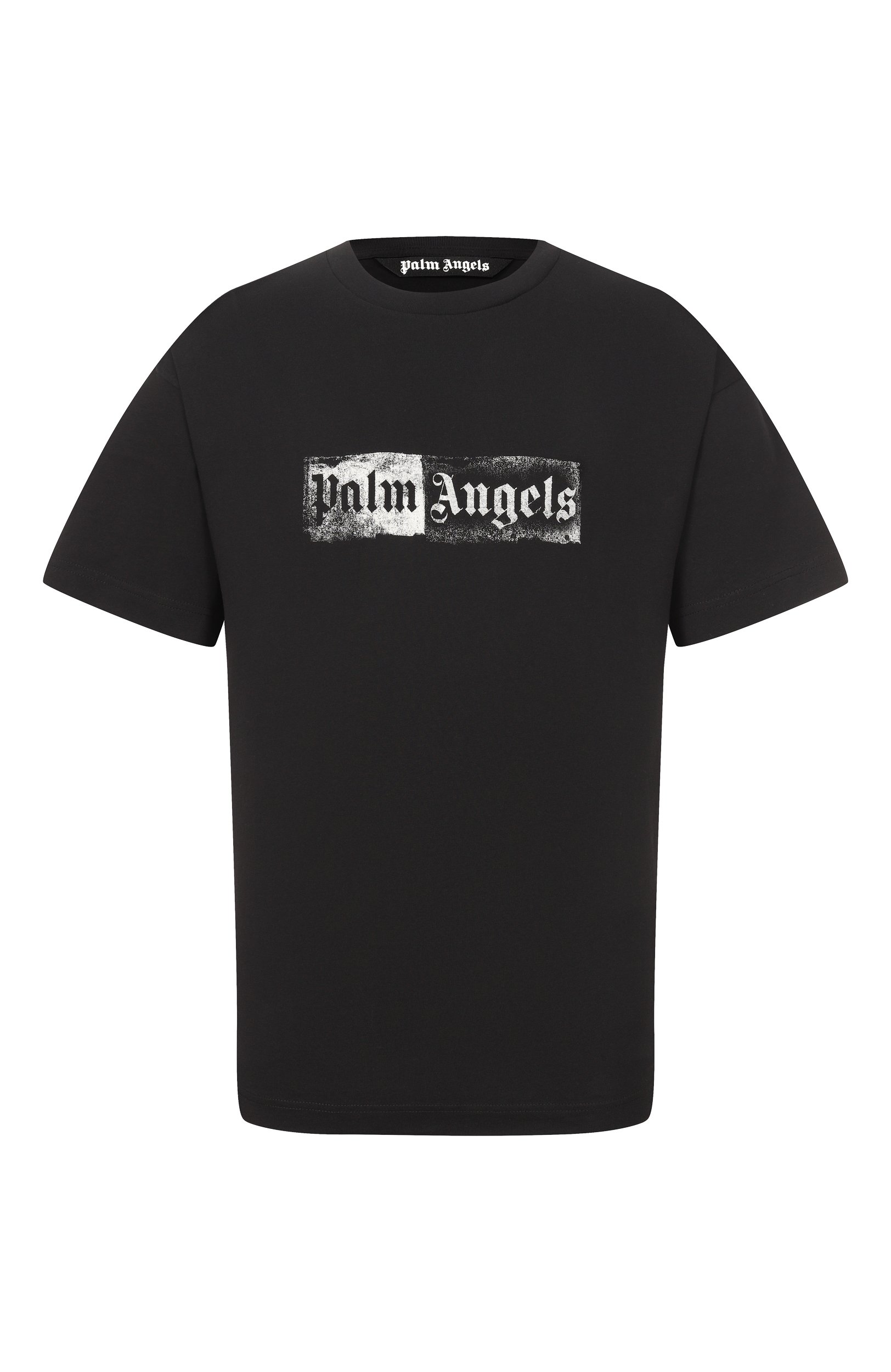 Хлопковая футболка PALM ANGELS черного цвета по цене 22500 руб., арт. PAMAA001JR005, фото 1 Хлопковая футболка PALM ANGELS, арт. PAMAA001JR005, фото 1