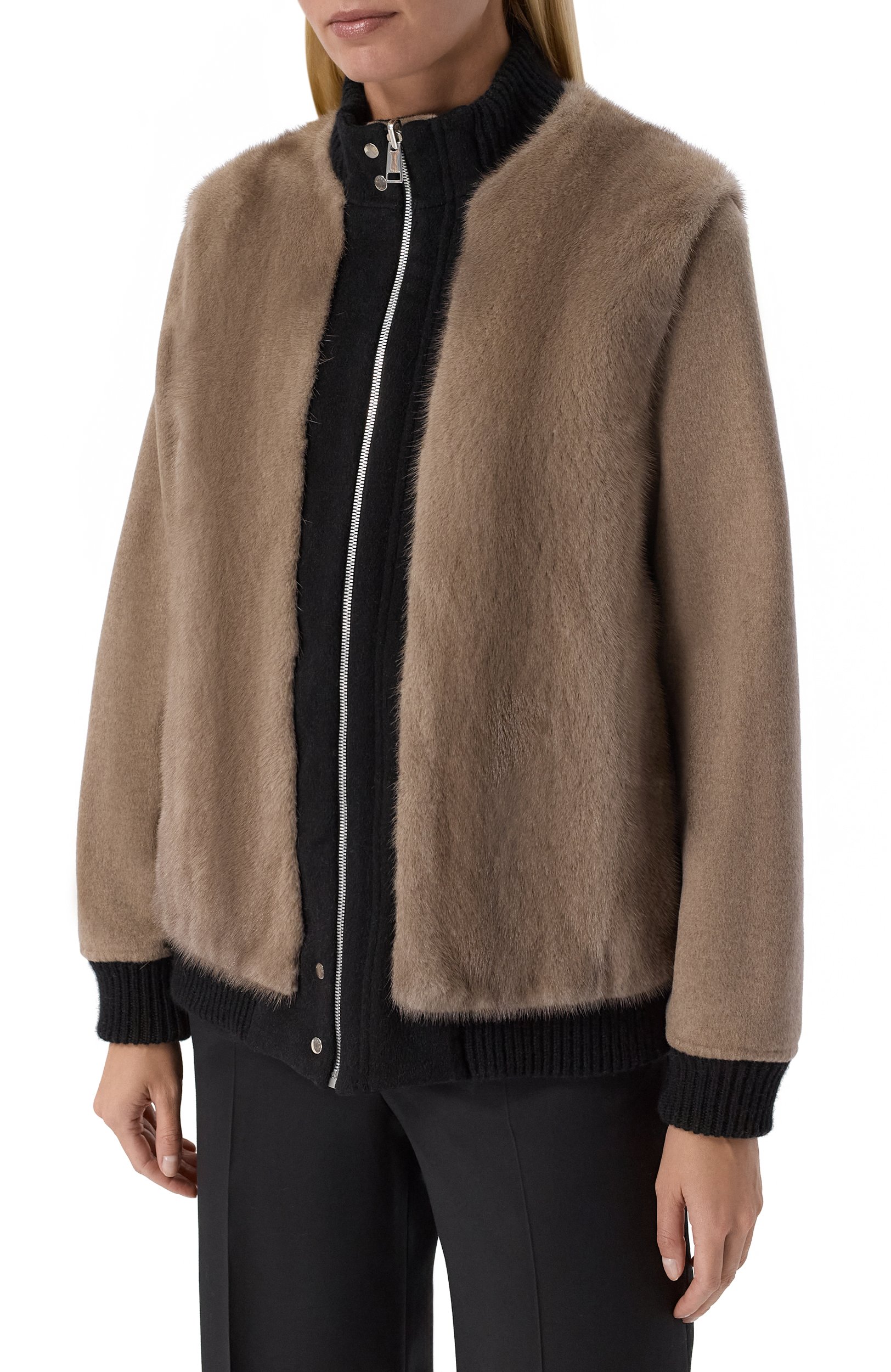 Двусторонний бомбер из кашемира и норки KITON, арт. D62588K0523L, фото 6