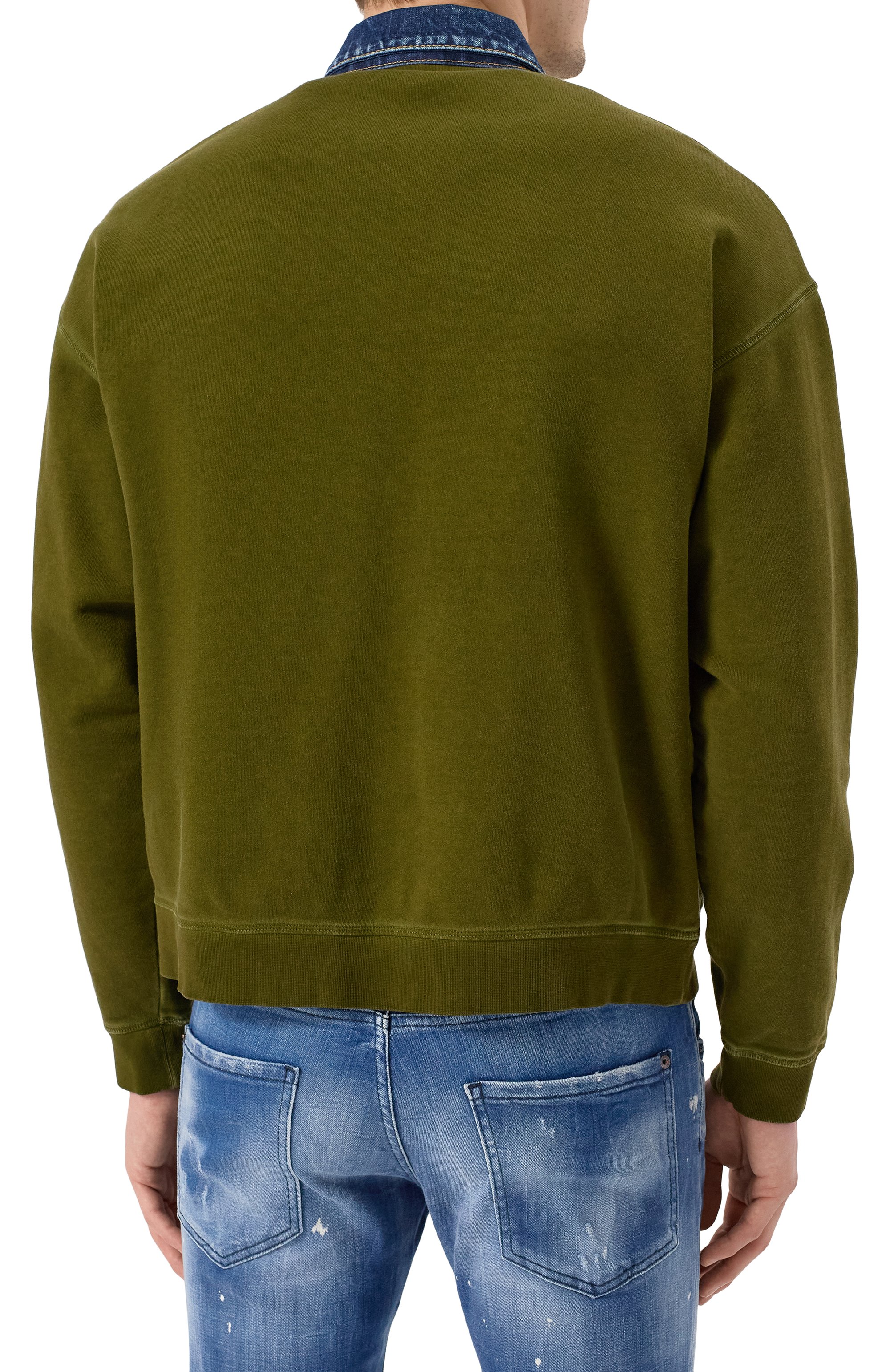 Хлопковая толстовка DSQUARED2 хаки цвета по цене 94600 руб., арт. S74HG0169/S25030, фото 4 Хлопковая толстовка DSQUARED2, арт. S74HG0169/S25030, фото 4