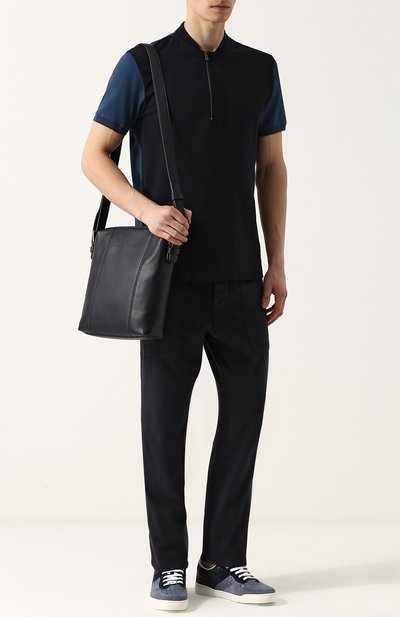 Кожаная сумка-планшет GIORGIO ARMANI темно-синего цвета по цене 211000 руб., арт. Y2M182/YDH4J, фото 2 Кожаная сумка-планшет GIORGIO ARMANI, арт. Y2M182/YDH4J, фото 2