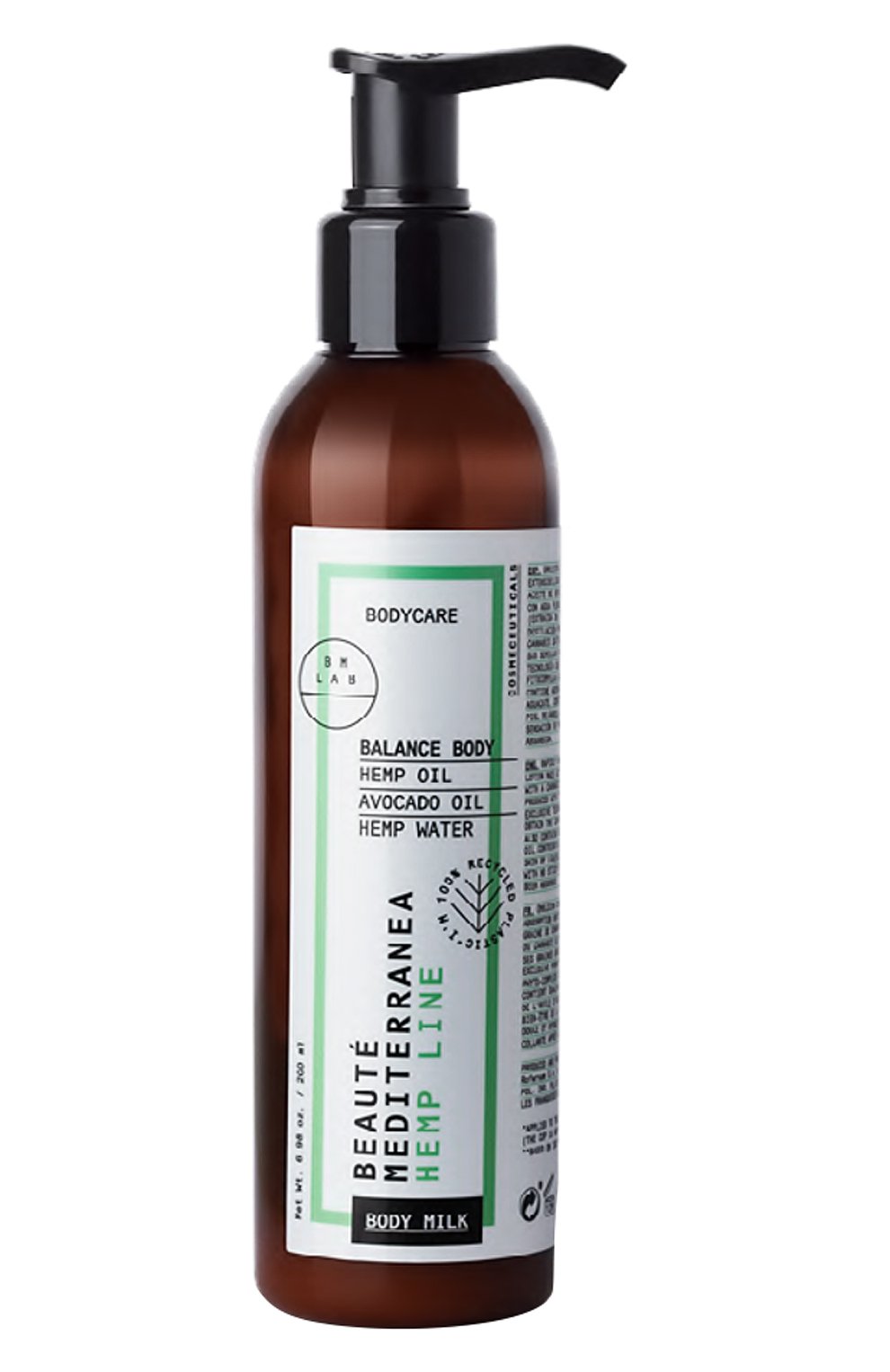 Питательная эмульсия для тела на основе масла семян конопли hemp line (200ml) BEAUTE MEDITERRANEA, арт. BM819, фото 1