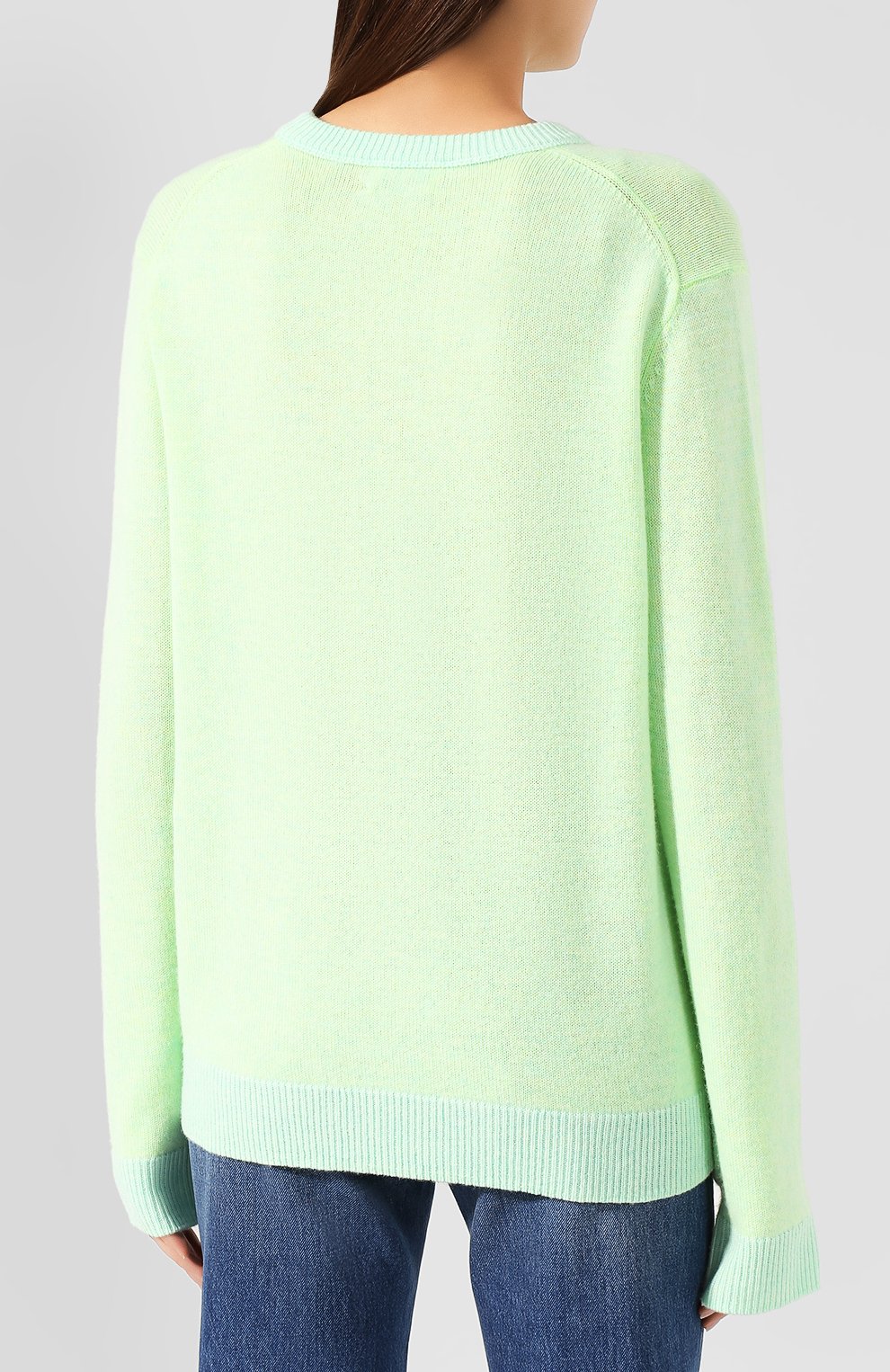 Кашемировый пуловер ACNE STUDIOS зеленого цвета по цене 47150 руб., арт. C60013/W, фото 4 Кашемировый пуловер ACNE STUDIOS, арт. C60013/W, фото 4