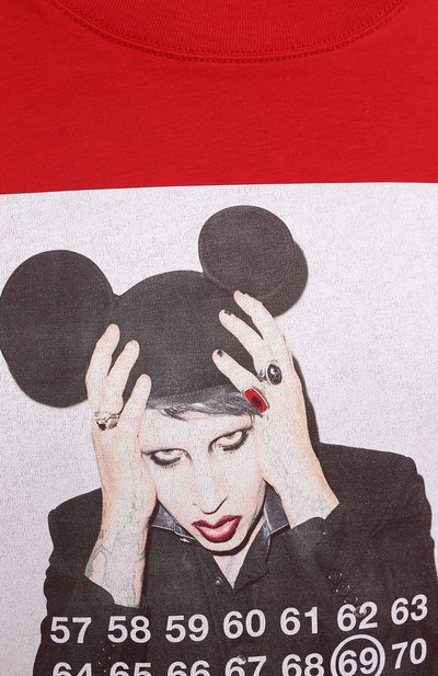 Хлопковая футболка DIEGO VENTURINO красного цвета по цене 17450 руб., арт. SS21-DV TS0 MMP, фото 5 Хлопковая футболка DIEGO VENTURINO, арт. SS21-DV TS0 MMP, фото 5