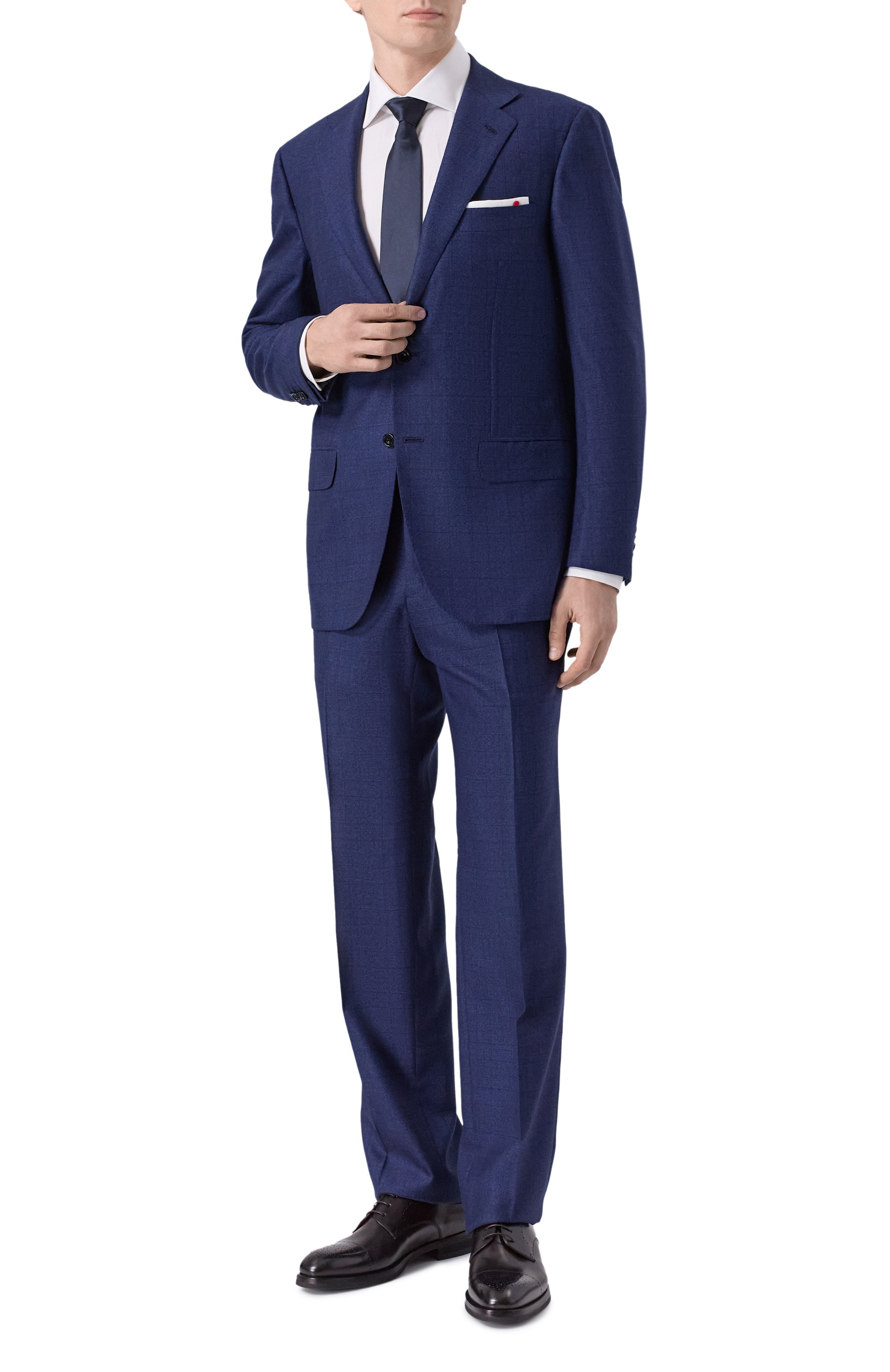 Кашемировый костюм KITON темно-синего цвета по цене 2070000 руб., арт. UA81K0100G16, фото 1 Кашемировый костюм KITON, арт. UA81K0100G16, фото 1