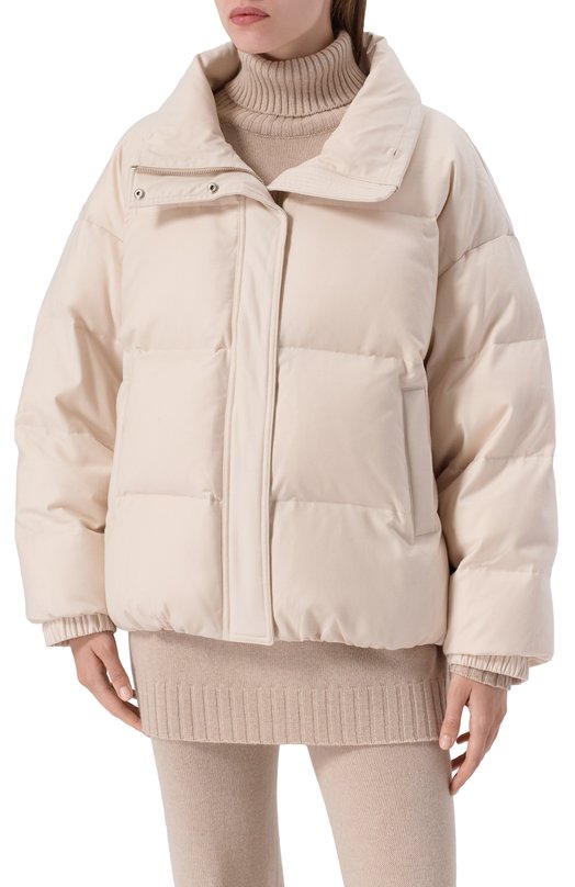 Пуховик с отделкой из песца Yves Salomon V09066/W02W Кремовый  V09066/W02W Фото 6