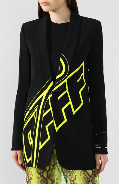 Жакет OFF-WHITE черного цвета по цене 111500 руб., арт. 0WEF029S19D950841062, фото 3 Жакет OFF-WHITE, арт. 0WEF029S19D950841062, фото 3
