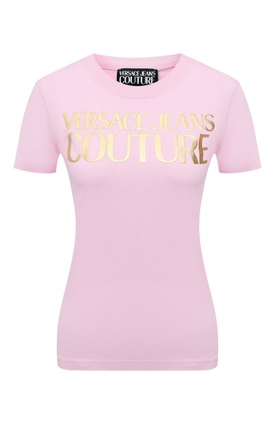 Женская хлопковая футболка VERSACE JEANS COUTURE, арт. B2HWA7TB-WDP608 L0G0 F0IL/30319