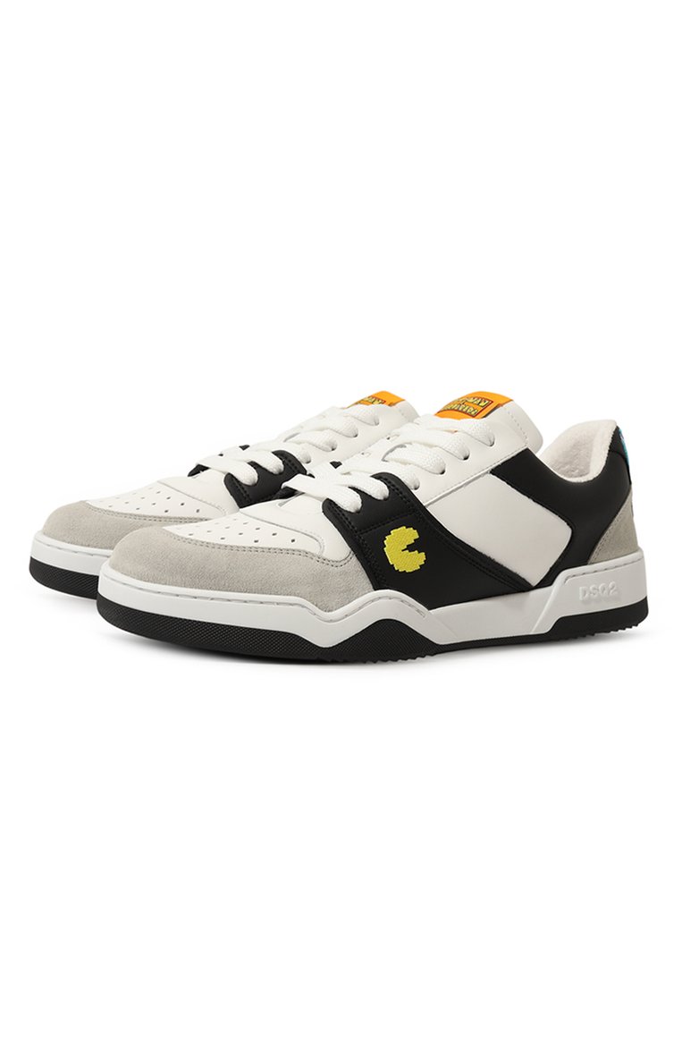Мужские кожаные кеды dsquared2 x pac-man™ DSQUARED2 белого цвета, арт. SNM0328/01501276 | Фото 1 (Материал внутренний: Текстиль; Подошва: Массивная; Стили: Классический; Материал утеплителя: Без утеплителя; Материал внешний: Натуральная кожа; Кросс-КТ: Низкие)