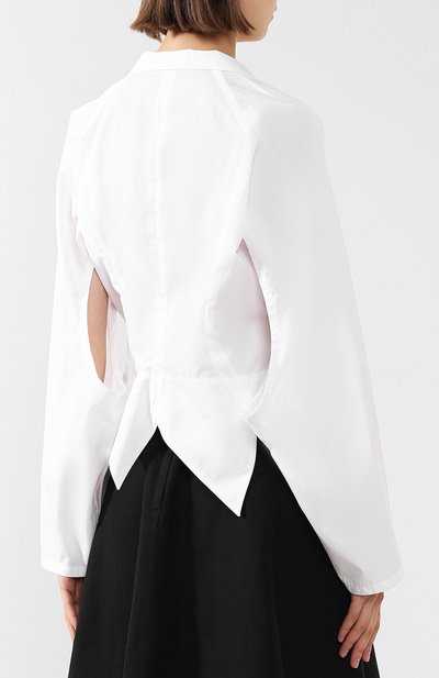 Хлопковая блуза асимметричного кроя YOHJI YAMAMOTO, арт. FW-J07-001, фото 4