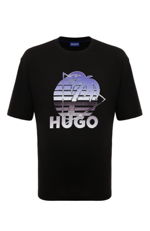 

Хлопковая футболка HUGO Blue, Чёрный