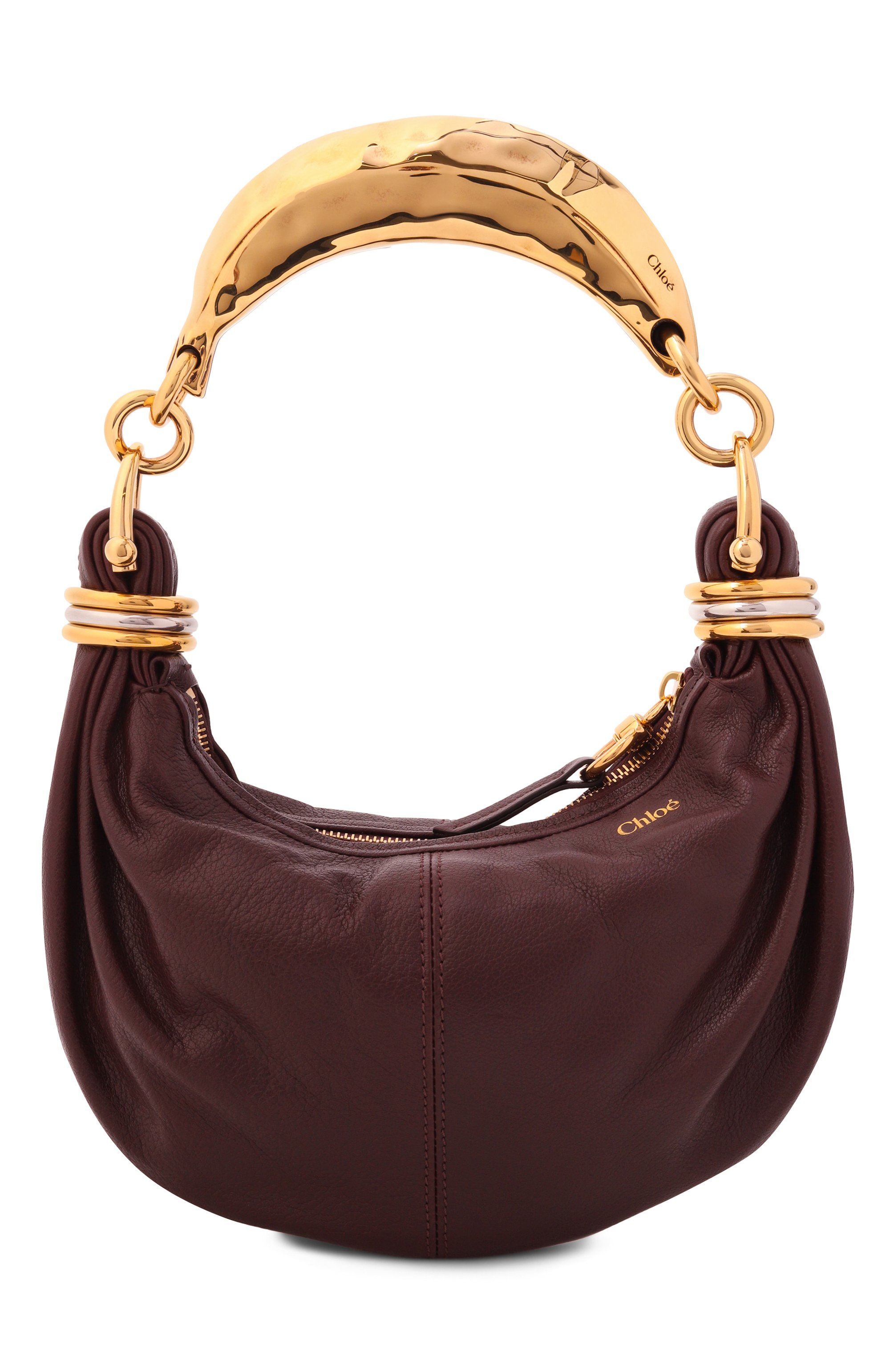 Сумка bracelet mini CHLOÉ бордового цвета по цене 329000 руб., арт. CH26SS626037, фото 1 Сумка bracelet mini CHLOÉ, арт. CH26SS626037, фото 1