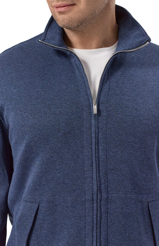 Толстовка из хлопка и шелка Cortigiani 4AF630 Синий  4AF630 Фото 5