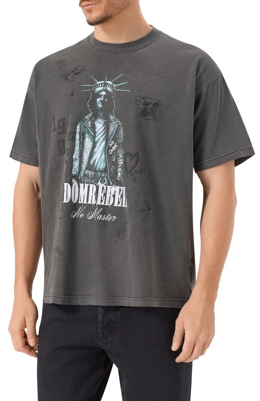Хлопковая футболка DOMREBEL M G0THAM Серый  M G0THAM Фото 3